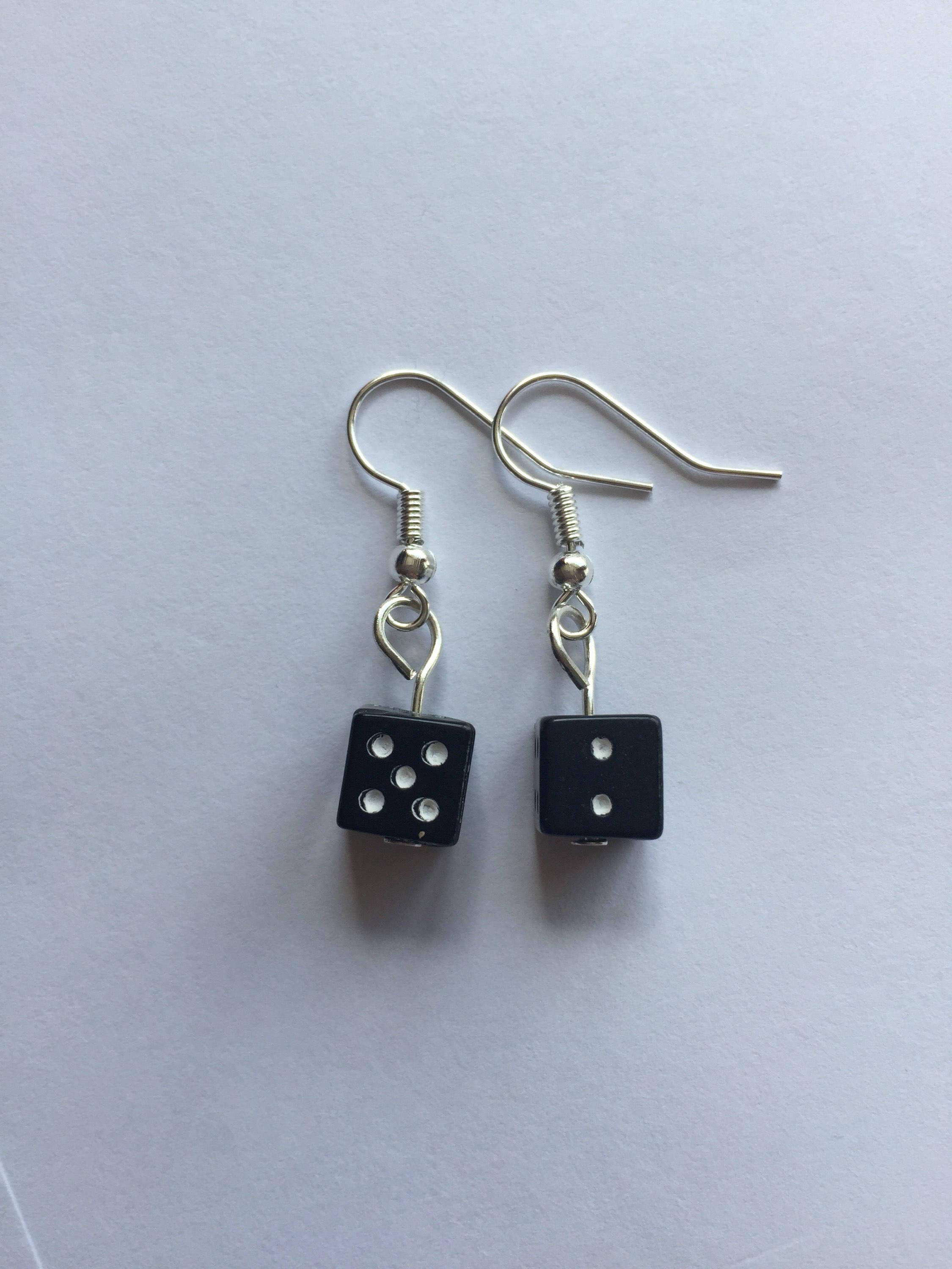Pink Dice Charm Dangle Earrings main image 1