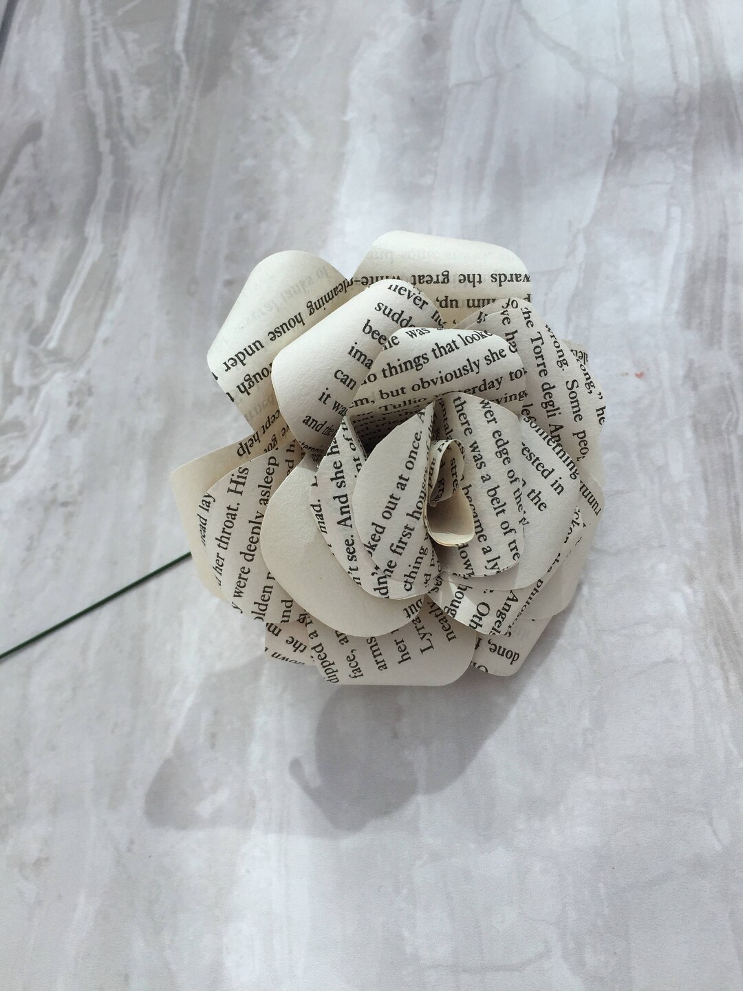 Book Page Paper Rose, Paper Roses, Gift for Her, Everlasting Flowers ...