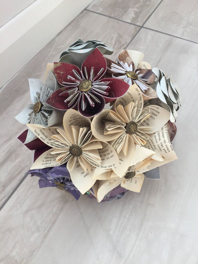 Mixed Paper Flower Bridal Bouquet Paper Flower Bouquet Etsy UK