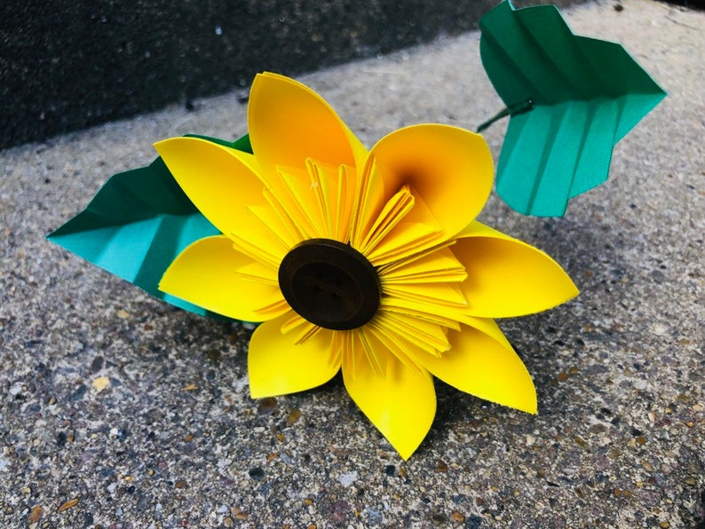 Girasol girasol de papel flor de origami flores de papel Etsy México