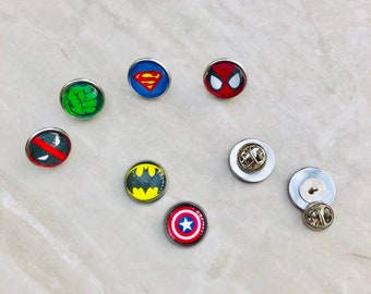 Superhero logo tie pin, tie tack - ideal for weddings, birthdays