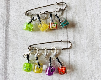 Fruit Cocktail / Bubble Tea Stitch Markers, stitch markers, knitting supplies, progress markers, progress keepers, craft supplies, crochet