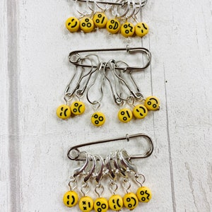 Small Emoji Stitch Markers, stitch markers, knitting supplies, progress markers, progress keepers, craft supplies, crochet markers