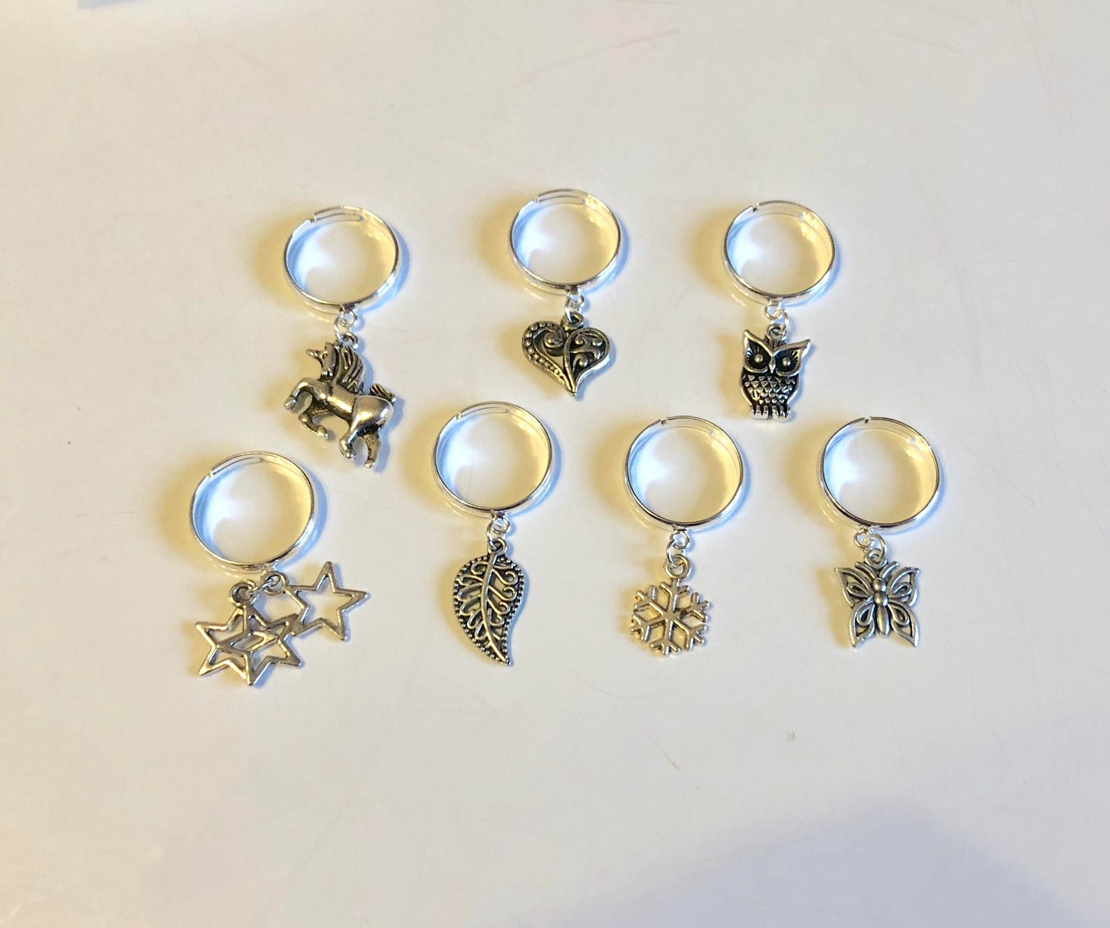 Silver Charm Ring a Dangle Ring Available in Several Charm Etsy