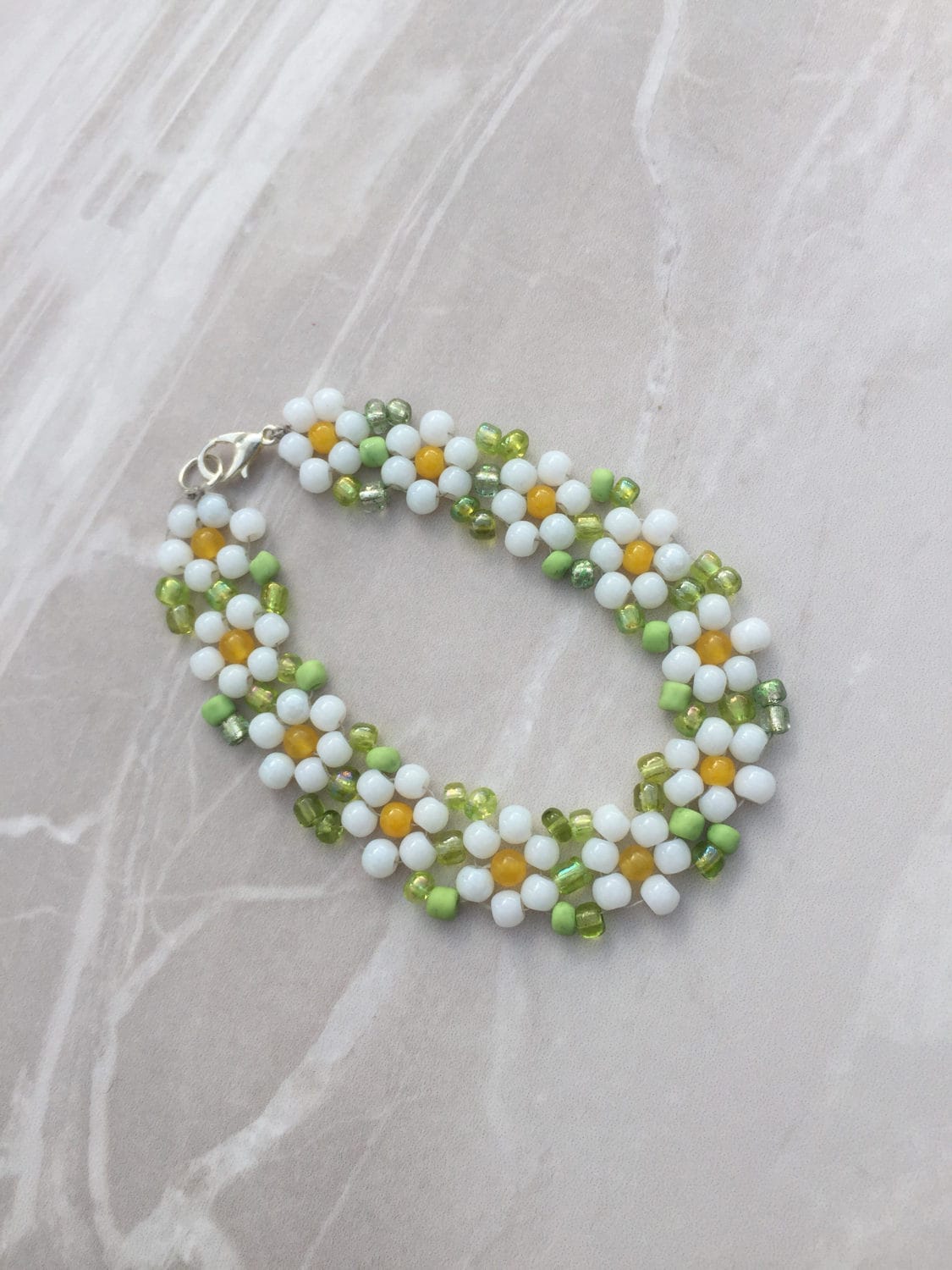 Beaded flower bracelet seed bead bracelet poppy bracelet Etsy