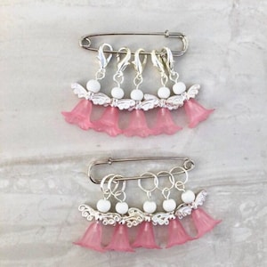 Pink Fairy Bead Stitch Markers / Progress Keepers - ideal for knitting or crochet