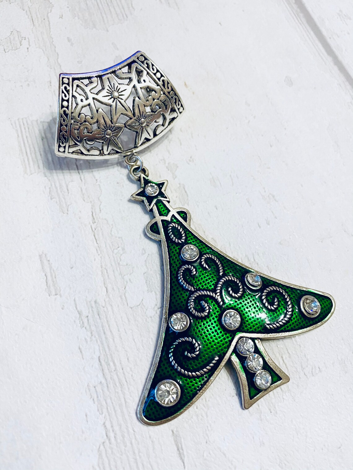 Christmas Tree Scarf Bail Silver Scarf Bail Scarf Pendant Etsy