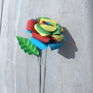 Rainbow paper rose, paper roses, gay pride, LGBT, everlasting flowers, long stem rose, wedding flowers, paper bouquet, autism awareness