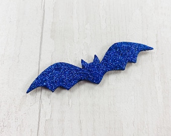 Sparkly Black and Blue Bat fridge magnet, wooden magnet, Halloween magnet, kitchen decor, Halloween decor, Halloween gift, novelty gift