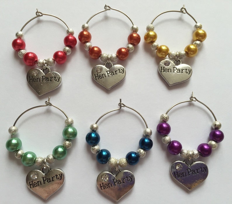 Hen party wine glass charms wedding favours party charms Etsy