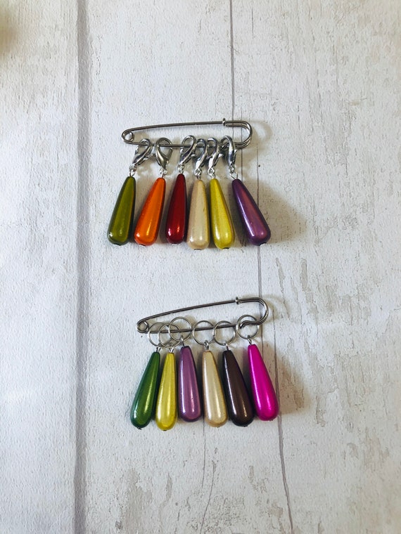 Rainbow Teardrop Bead Stitch Markers stitch markers knitting Etsy