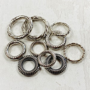 Silver Coloured Scarf Beads 10pcs, Silver scarf bail, scarf tube, scarf ring, scarf slider, scarf jewelry, scarf jewellery, scarf charm image 1