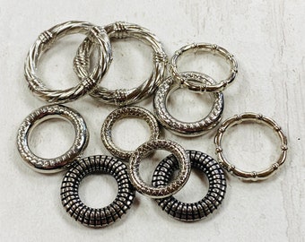 Silver Coloured Scarf Beads 10pcs, Silver scarf bail, scarf tube, scarf ring, scarf slider, scarf jewelry, scarf jewellery, scarf charm