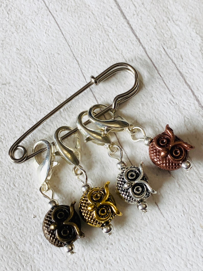 Metal Owl Charm Stitch Markers Stitch Markers Knitting Etsy