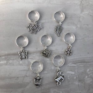 Silver Charm Ring - a dangle ring available in several charm designs