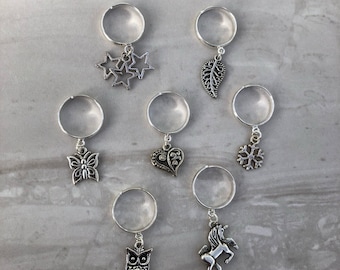 Silver Charm Ring - a dangle ring available in several charm designs
