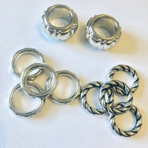 Silver Coloured Scarf Beads 10pcs, Silver scarf bail, scarf tube, scarf ring, scarf slider, scarf jewelry, scarf jewellery, scarf charm image 6