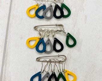 Lightweight Wooden Teardrop Stitch Markers, progress markers / keepers for knitting and crochet