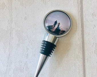 Photo bottle stopper - memorial gift, personalised photo gift, wedding gift, anniversary gift