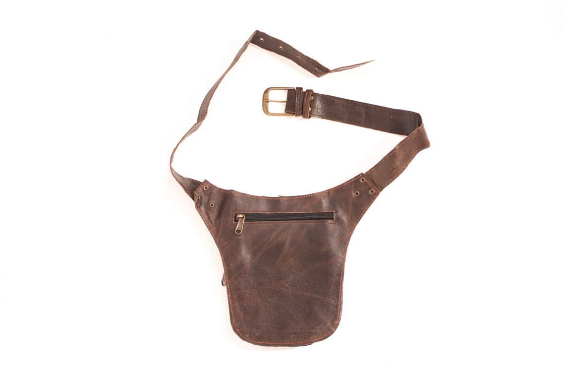 Hip Handmade Leather Waist Pack Bag Party Festival Style Belt Utility ...