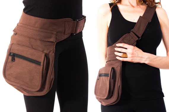 VEGAN Pocket Belt / Sling Utility Bag Hip Canvas Waist Pouch | Etsy