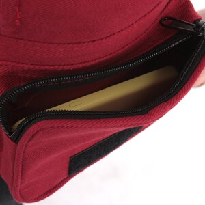 VEGAN Pocket Belt Single Hip Canvas Waist Pouch Utility Bag in Red. Great for Party, Festival, Burning Man, psy trance, rave image 4