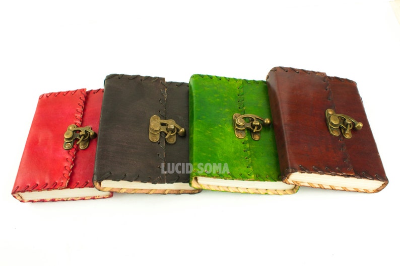 5x6 Handmade Leather Journal Sketchbook Diary With Lock Eco Etsy