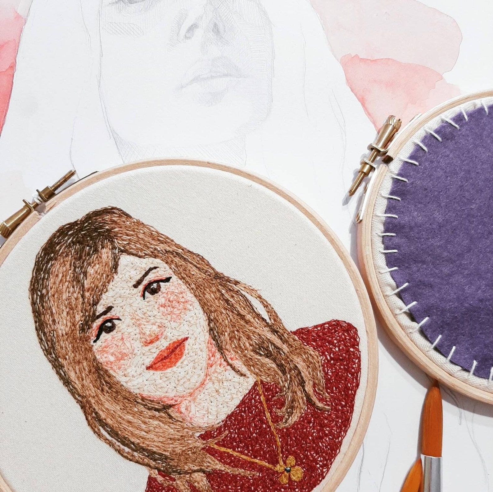 Personalized Embroidery Portrait, Custom Embroidery, Custom Family