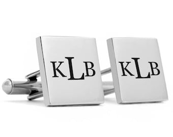 Personalized Wedding Cufflinks,Groom Wedding Cufflinks,Date and Initials Cufflinks,Engraved CuffLinks,Elegant Monogrammed Cufflinks