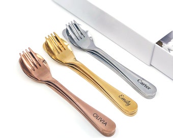 Kids engraved personalised three piece boxed cutlery set