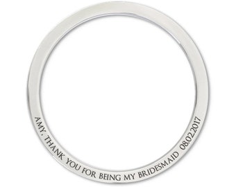 Bridesmaid  bangle in silver, gold or rose gold, Perfect gift for you besties on your wedding day