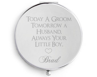 Mother of the Groom Compact Mirror, Personalised Engraved, Custom Mother of the Groom, Gift Wedding