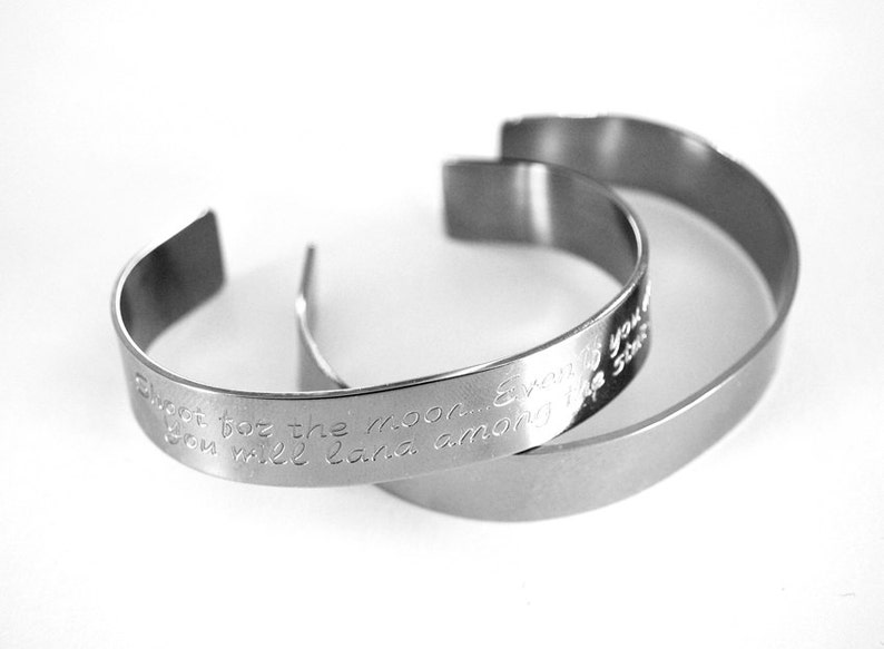 Hope stainless steel cuff bangle bracelet personalized silver bangle wear your mantra