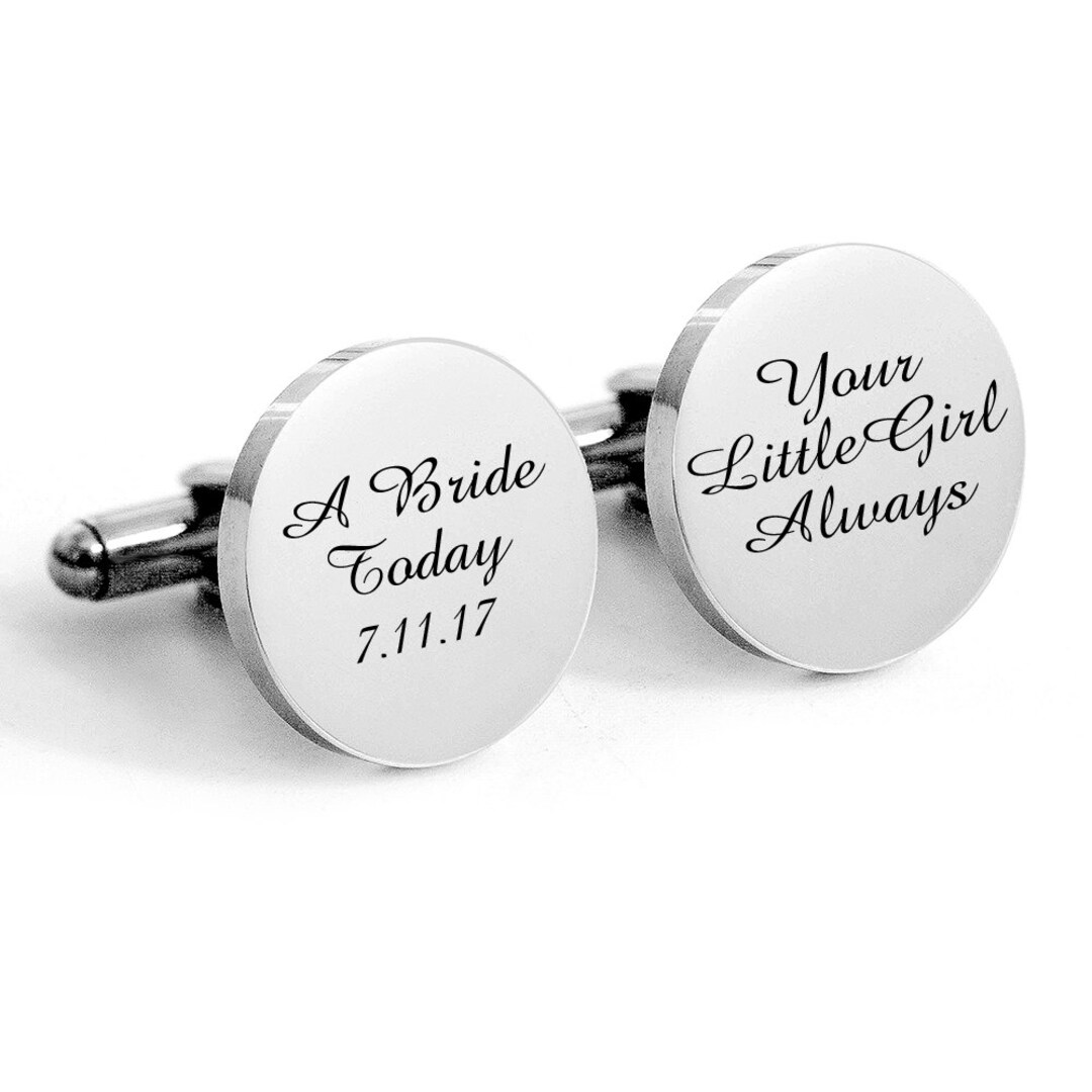 Father Of The Bride Gemelli Da Sposo Argento Curvo – Clinks Australia Nuovi Con Etichetta