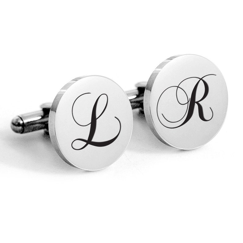 Initial Cuff Links Engraved Personalized Initials Custom Etsy Australia