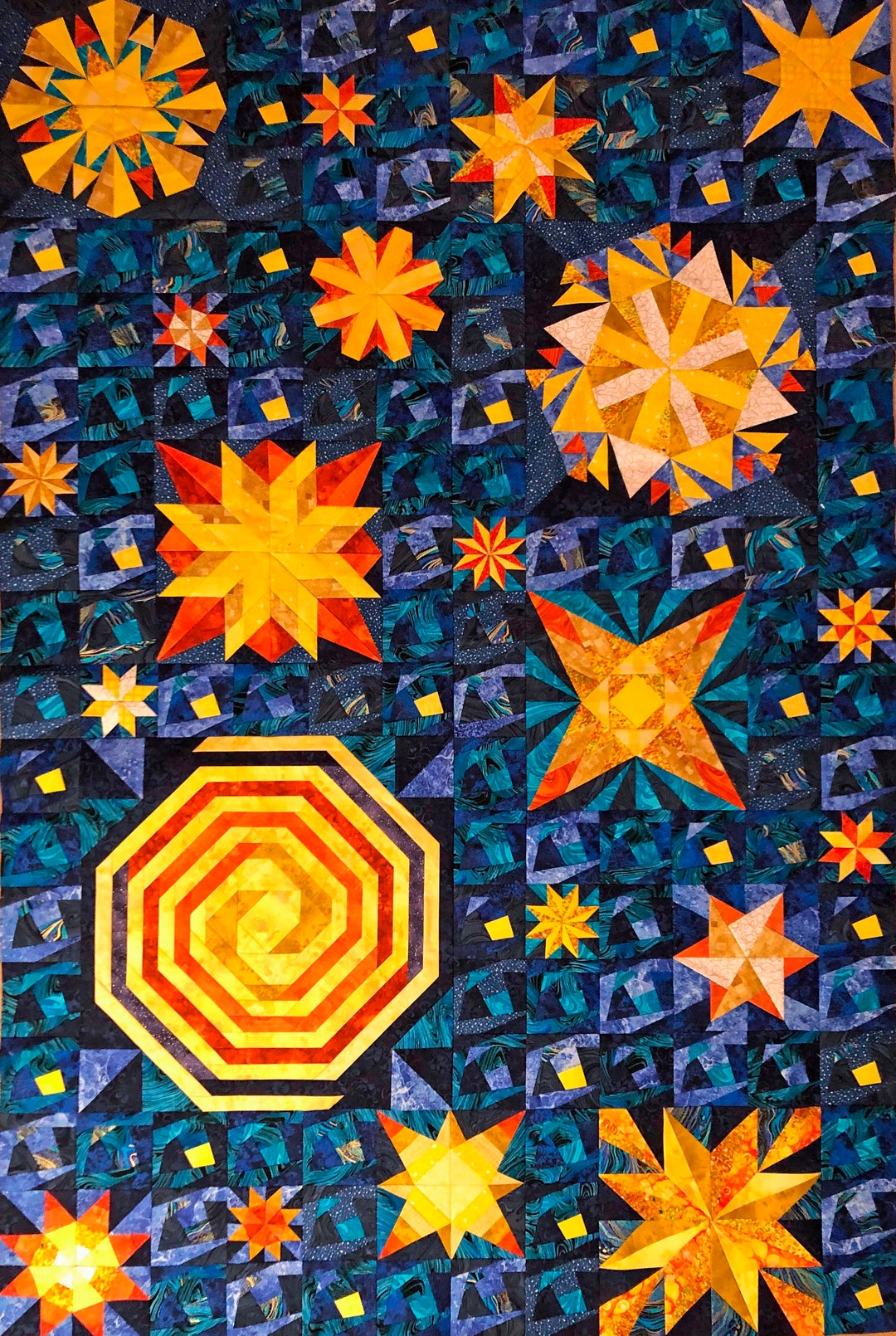 Star Quilt Pattern Starry Night Quilt Pdf Quilt Pattern Etsy