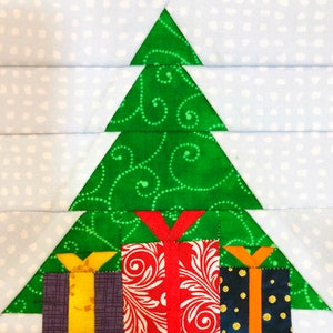 X&#39;mas tree FPP PDF pattern, Christmas quilt block, 3 sizes, mini block