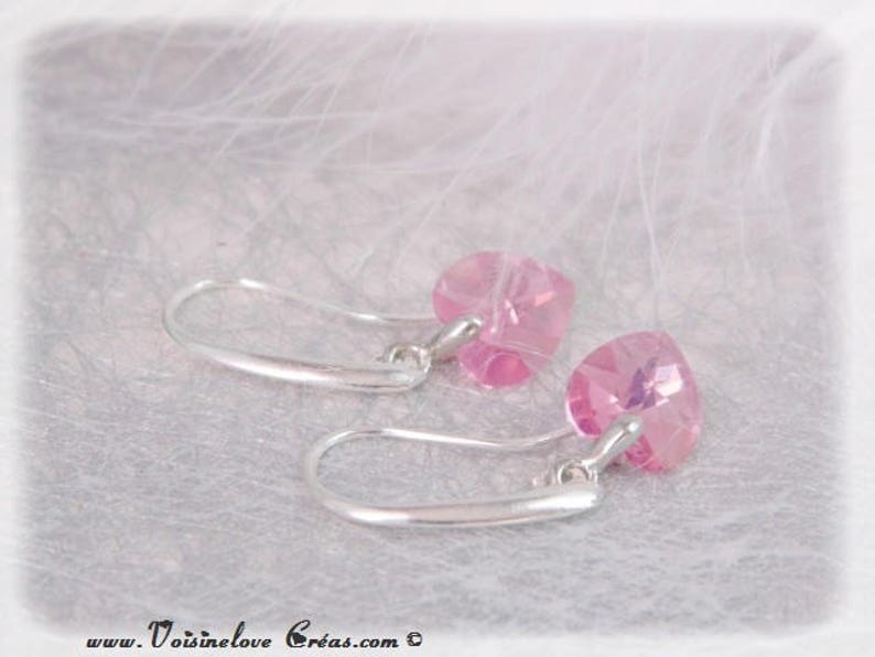 Romantic pink heart earrings
