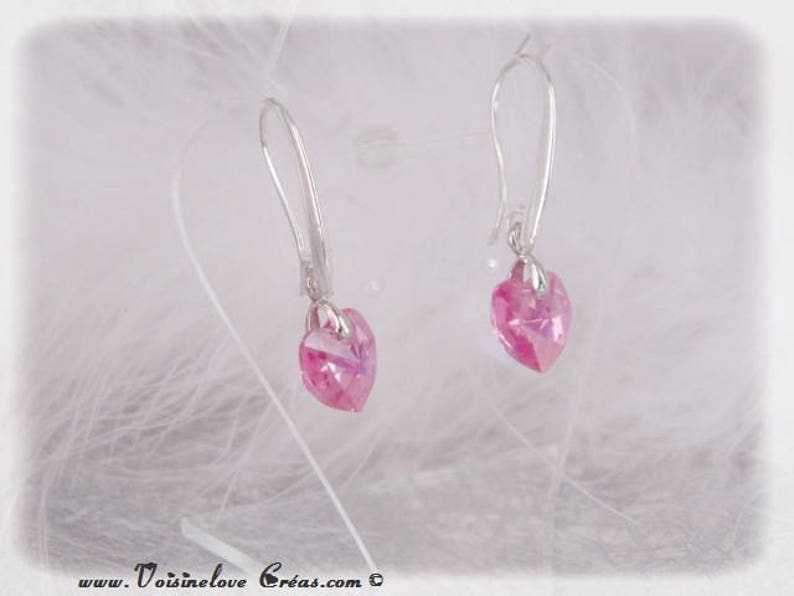 Romantic pink heart earrings