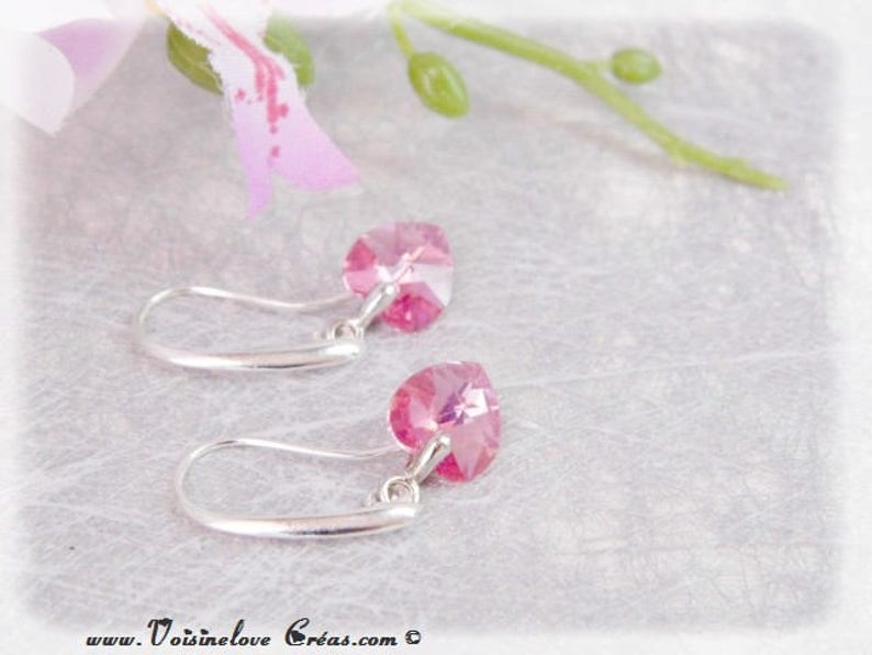 Romantic pink heart earrings