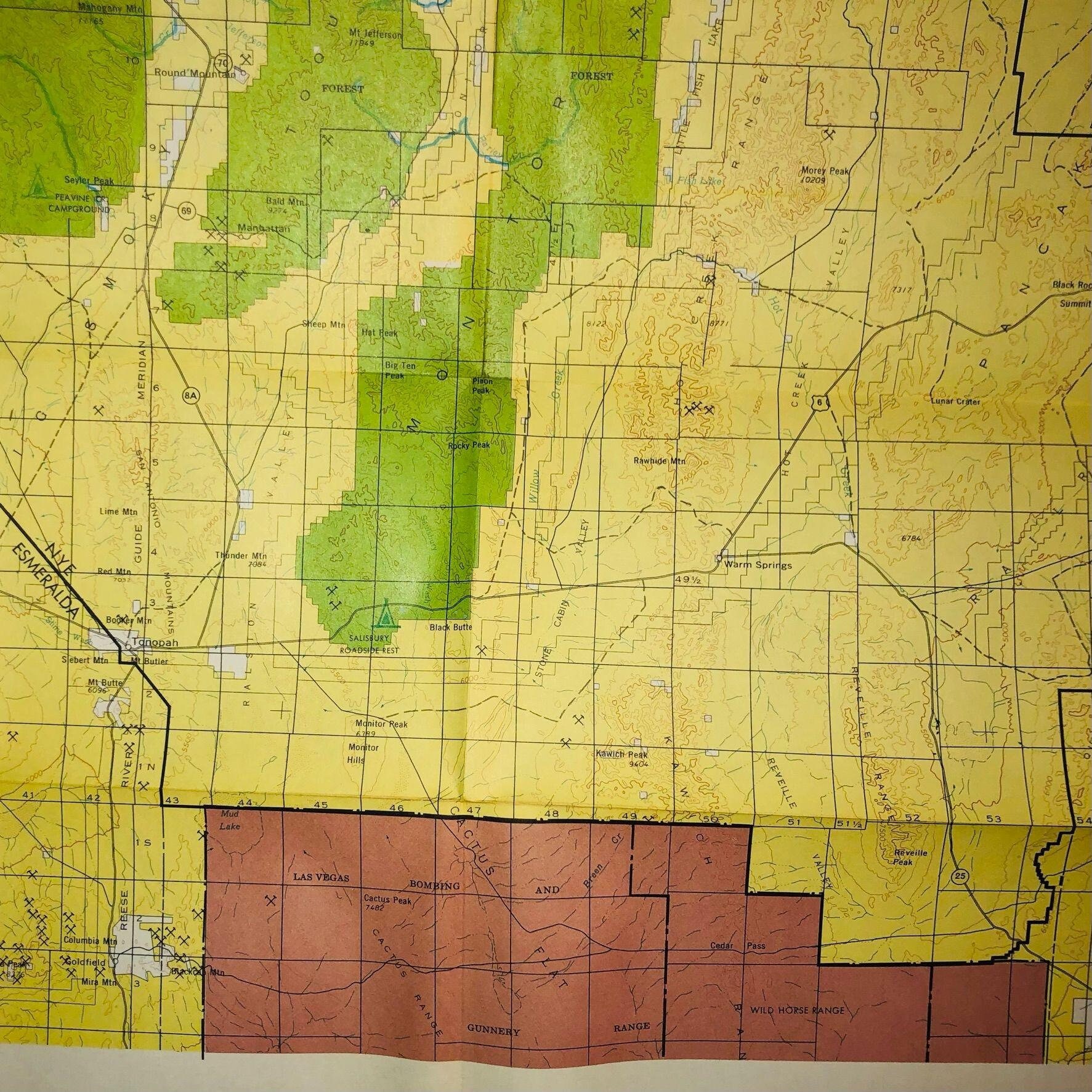 VNTG 1967 Nevada Battle Mountain District BLM Public Lands Map Etsy