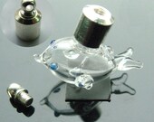 6MM Dolphin Baby ( silver-plated screw caps) Glass Bottle Vial Pendant Necklace charms wholesale Rice Jewelry