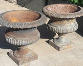 Pair of French Cast Iron Urns (Set of 2)