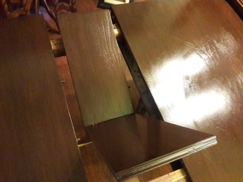 Ebonized Walnut Butterfly Leaf Dining Table w/ Fluted Legs Etsy