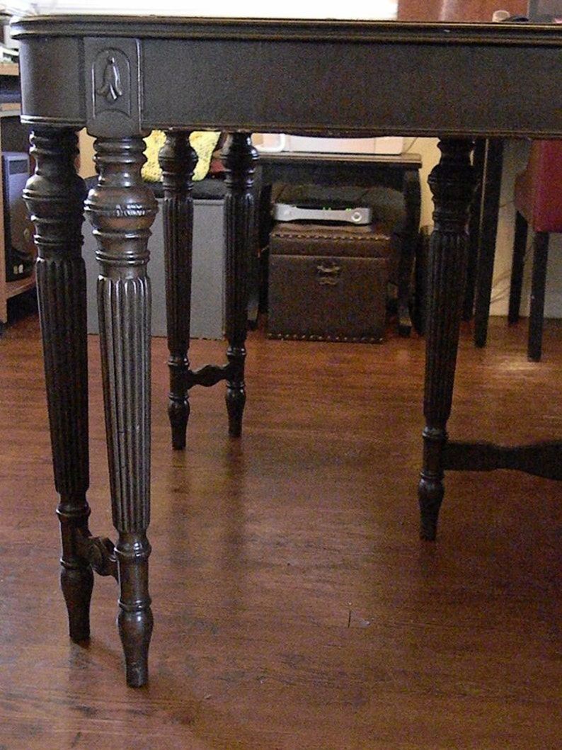 Ebonized Walnut Butterfly Leaf Dining Table w/ Fluted Legs Etsy