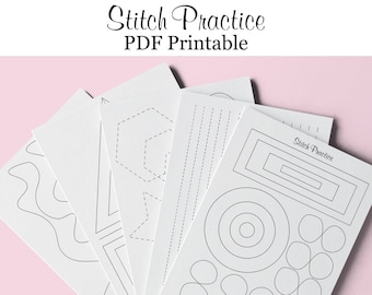 Stitch Practice PDF Printable, learn to sew, practice sewing worksheet, sewing machine practice