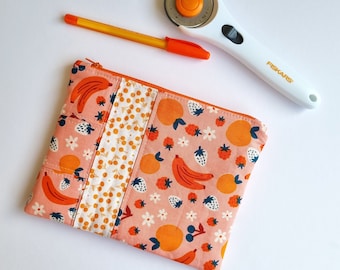 Easy zipper Pouch Sewing Pattern PDF, Includes video and SVG cut file, cosmetic bag, makeup bag, clutch Sewing tutorial, DIY, Quilted pouch