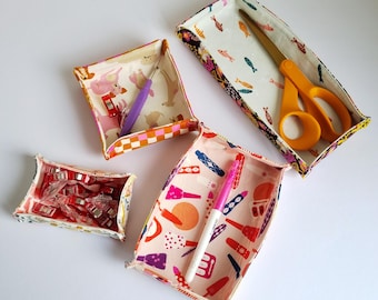 Desk Tray Sewing Pattern: Fabric Craft Room Organizer (PDF Pattern)