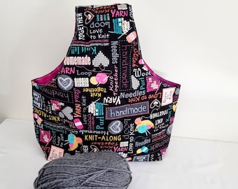 Yarn Bag Full PDF Sewing Pattern Project bag, knitting project, crochet, craft tote, sewing caddy, Easy DIY project,