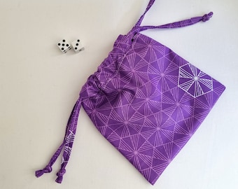 Dice Bag PDF Sewing Pattern 3 sizes, Lined and Unlined options, Sewing Tutorial,  Dice Pouch, Drawstring Bag, Eco friendly, DIY bag, Sew